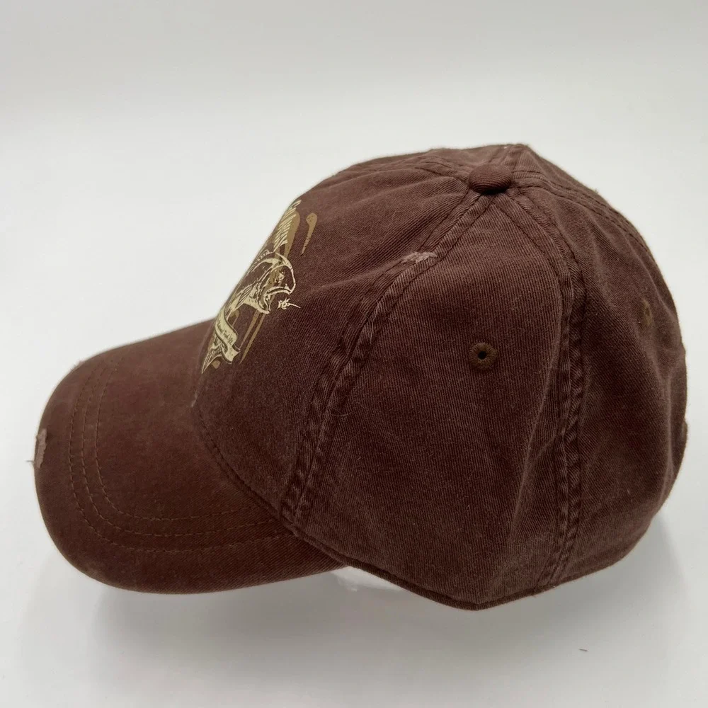 Go Away I'm Fishing Everglades National Park Brown Distressed Snapback Hat‎ Cap
